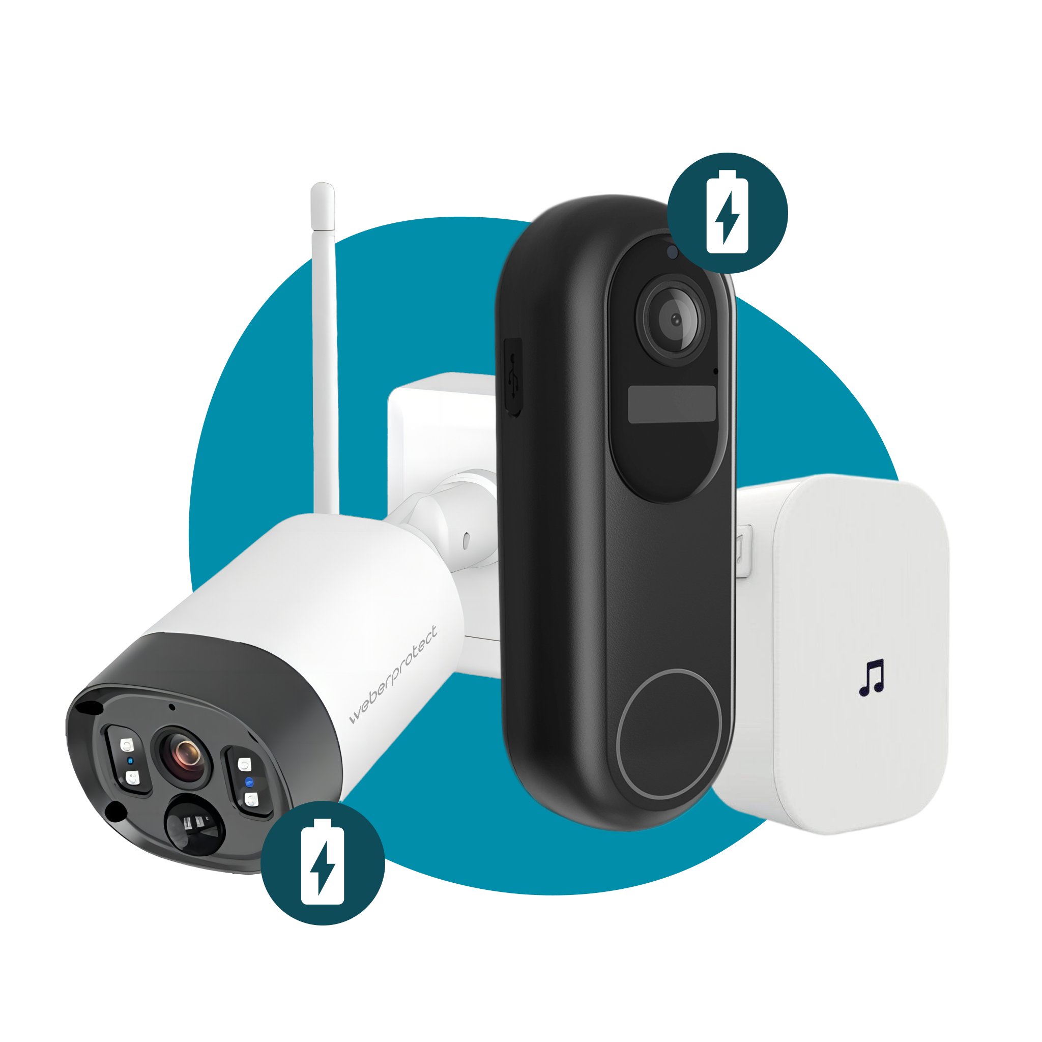 Apollo 2 kabellose Überwachungskamera und ProV1 kabellose Video Türklingel im Bundle