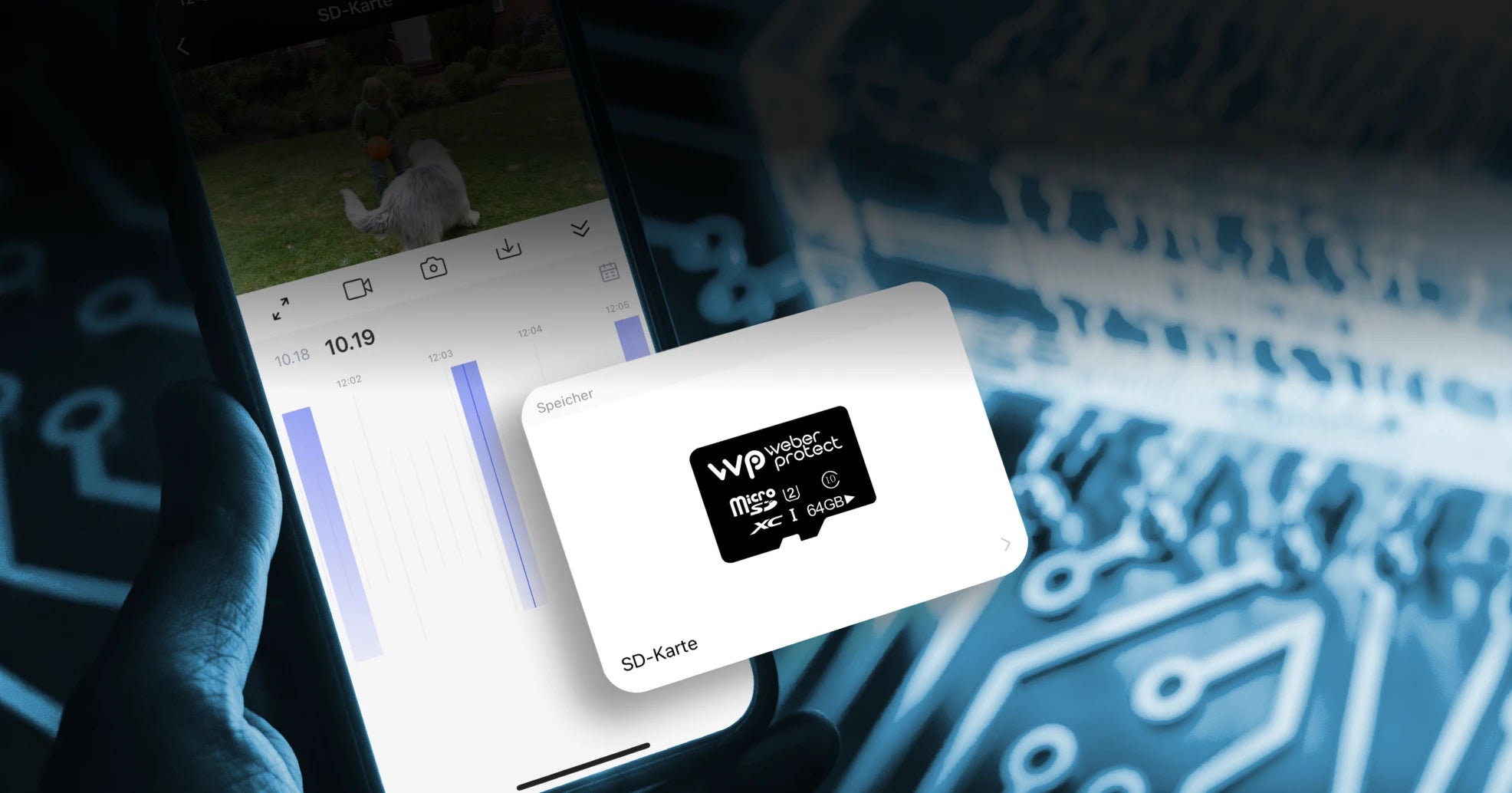 Weber Protect Smartphone zeigt SD-Karte